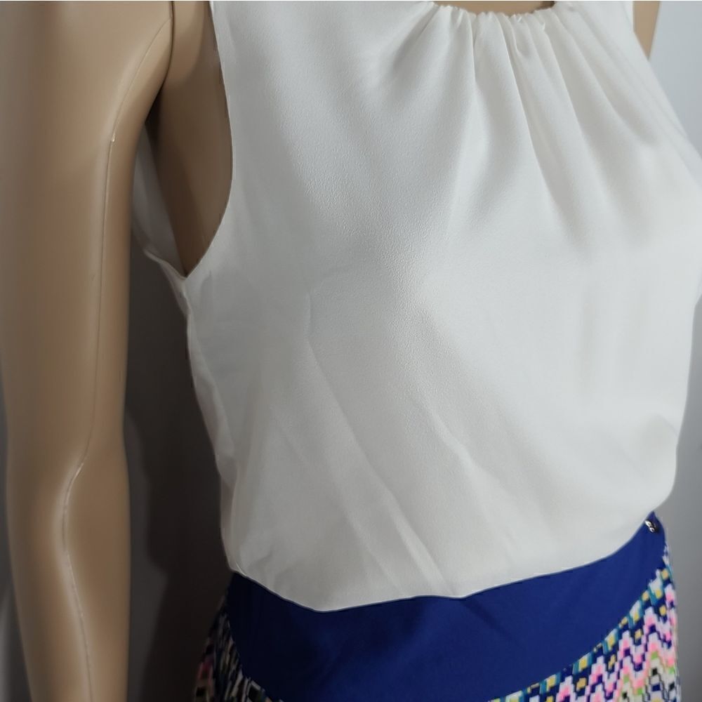 Esley Aztec Pleated Women's Pink & Blue Dress - Picture 4 of 11